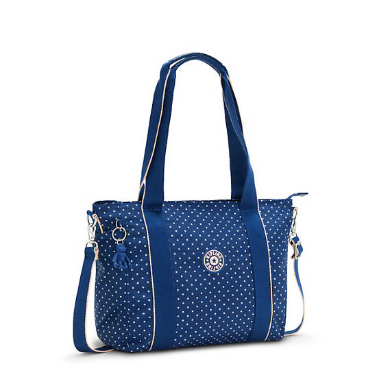 Torby Tote Kipling Asseni Small Printed Niebieskie | PL 1748KO